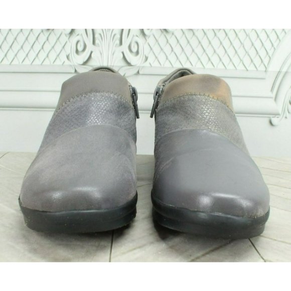 Clarks Cloudsteppers Caddell Denali Gray Leather Casual Slip On Shoes Size 8 M - Picture 4 of 9